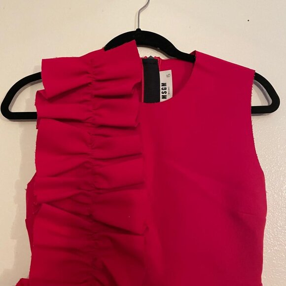 MSGM Ruffle Crepe Dress - Size 38 - Picture 4 of 10